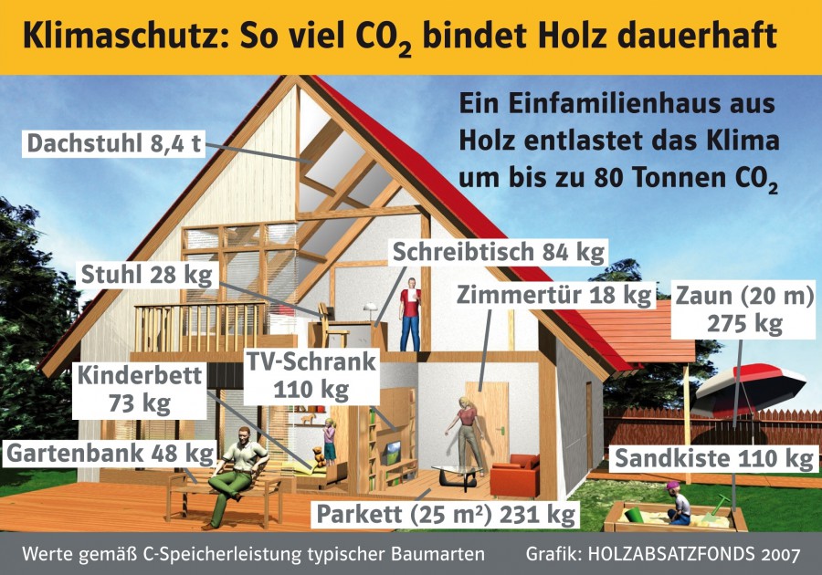 Speicherleistung von Holz